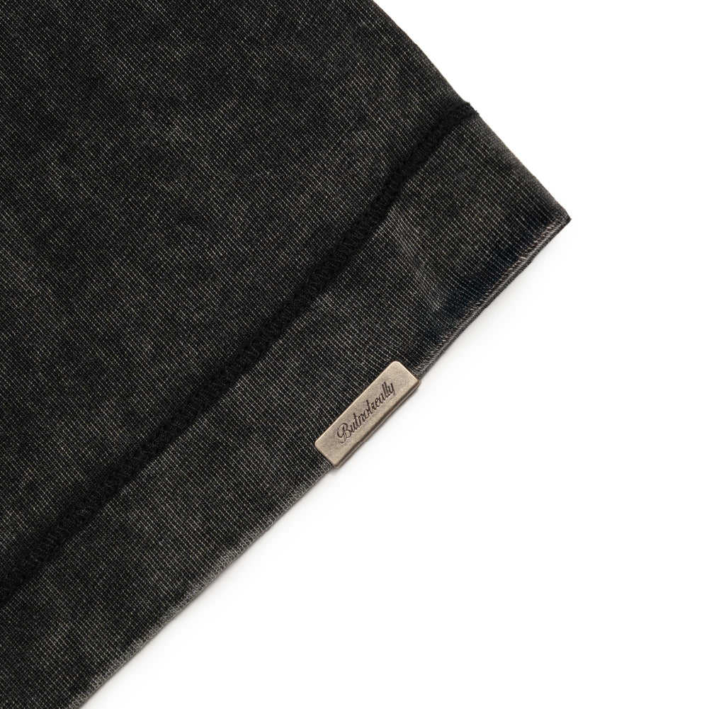 Stone-Washed Graphic Cotton Oversized Tee