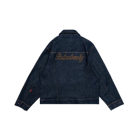 Graphic Denim Cropped Jacket