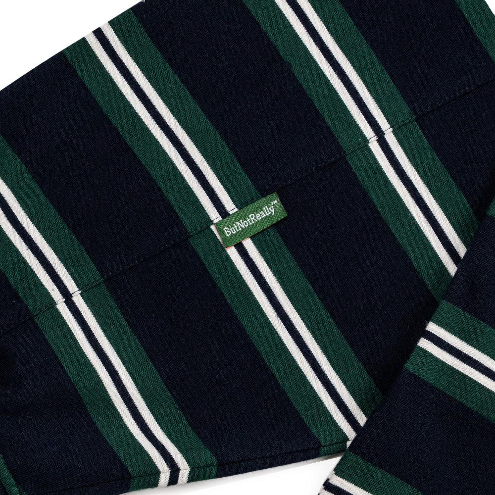 Stripes Cotton Long Sleeve Polo Tee