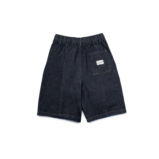 Core Denim Wide Pleated Half Pants