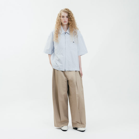 Dual-Zip Oxford Cropped Fit Shirt