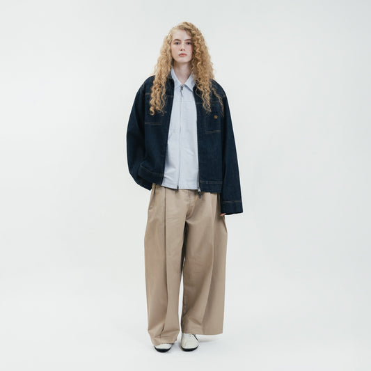Graphic Denim Cropped Jacket
