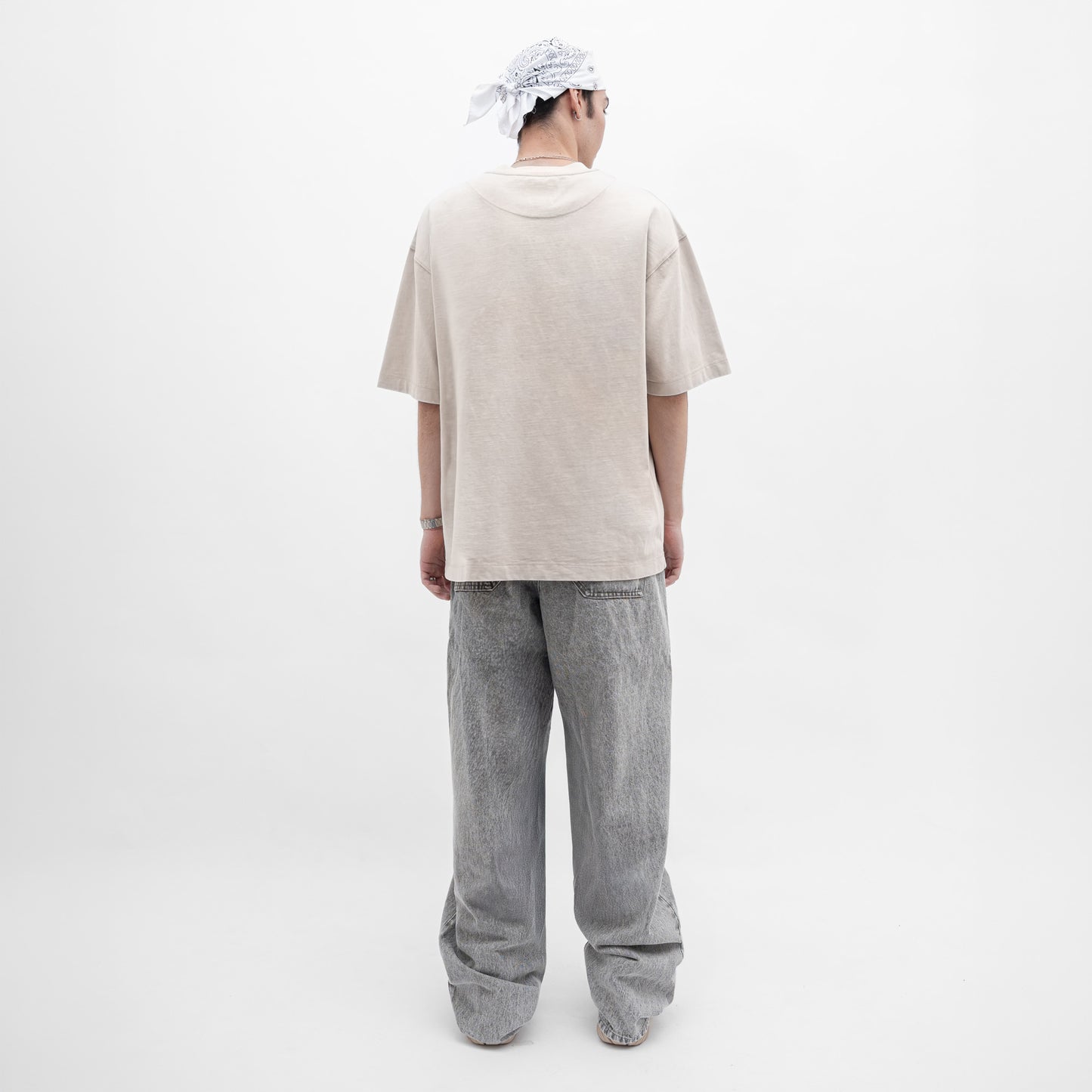 Stone-Washed Graphic Cotton Oversized Tee