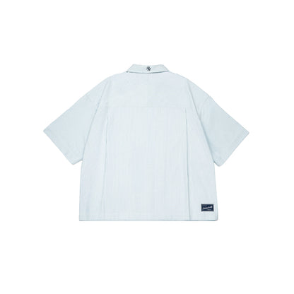 Stripes Graphic Cotton Boxy Shirt