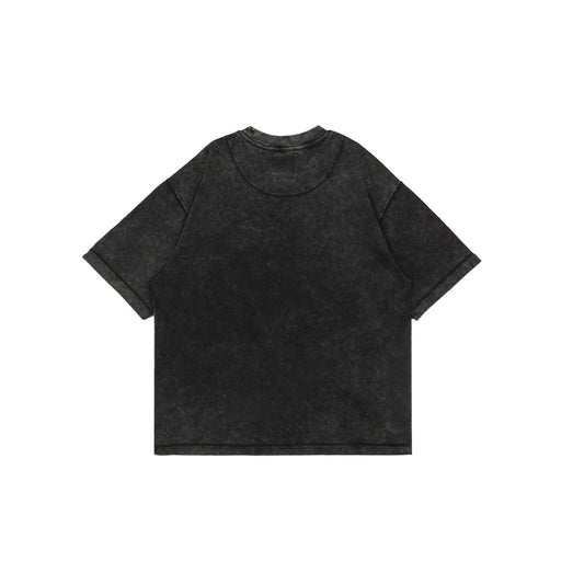 Stone-Washed Graphic Cotton Oversized Tee