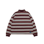 Stripes Cotton Long Sleeves Polo Tee