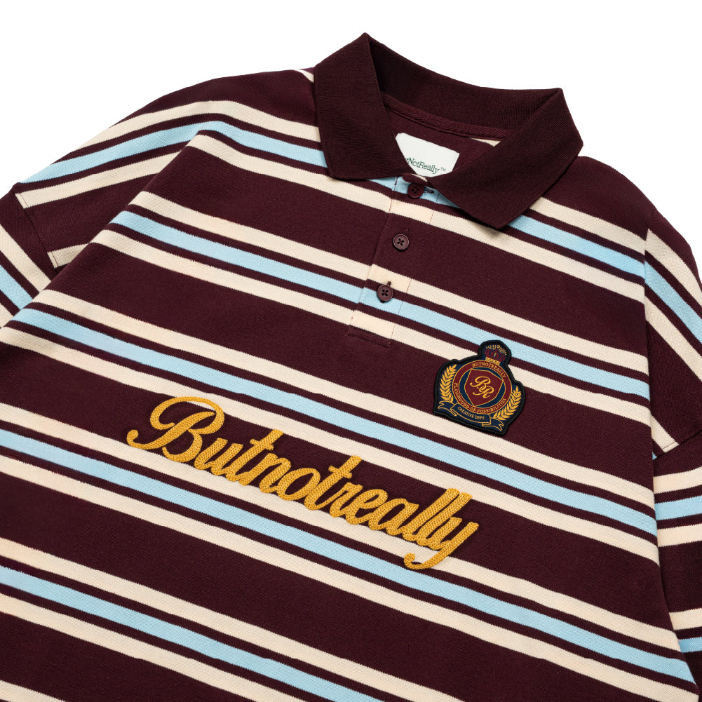 Stripes Cotton Long Sleeves Polo Tee