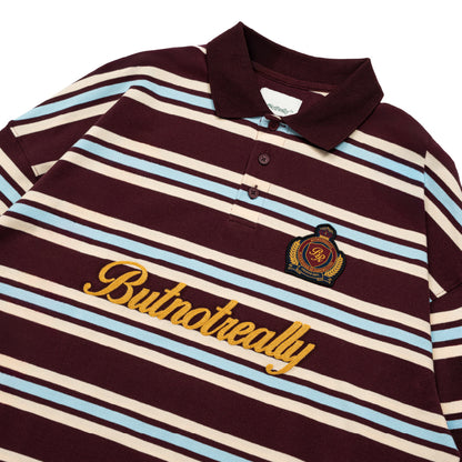 Stripes Cotton Long Sleeves Polo Tee