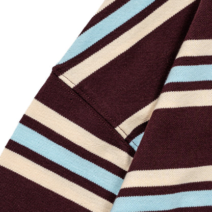 Stripes Cotton Long Sleeves Polo Tee
