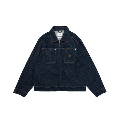 Graphic Denim Cropped Jacket