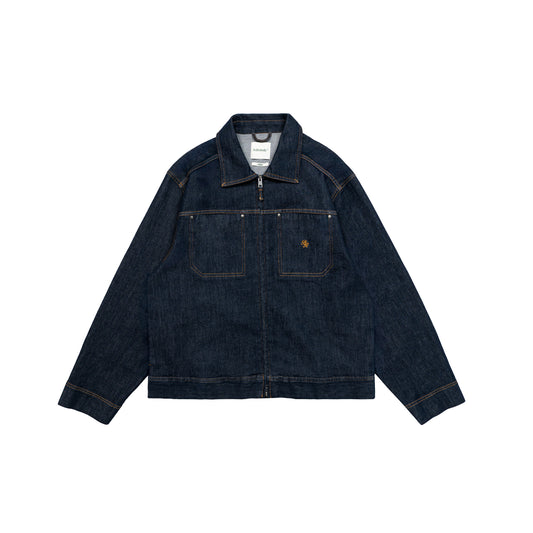 Graphic Denim Cropped Jacket