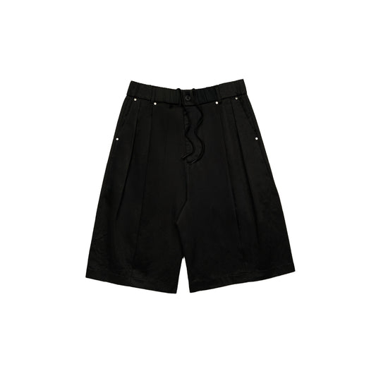 Core Cotton Wide Fit Pleated Half Pants