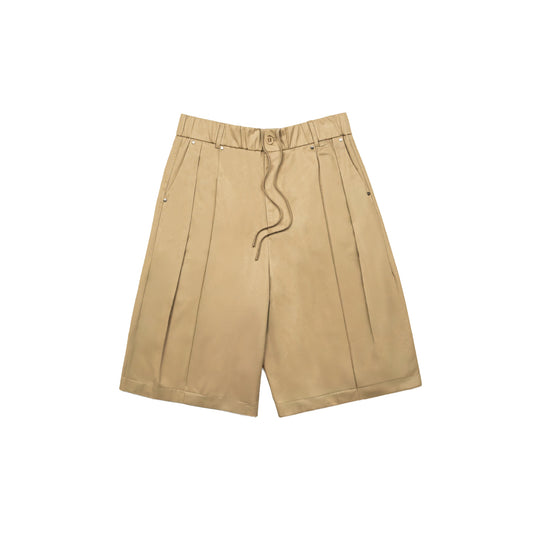 Core Cotton Wide Fit Pleated Half Pants