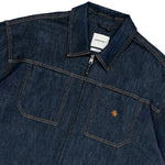 Dual-Zip Denim Cropped Fit Shirt