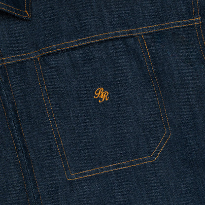 Dual-Zip Denim Cropped Fit Shirt