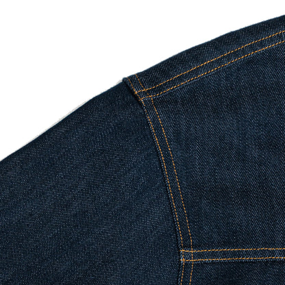 Dual-Zip Denim Cropped Fit Shirt