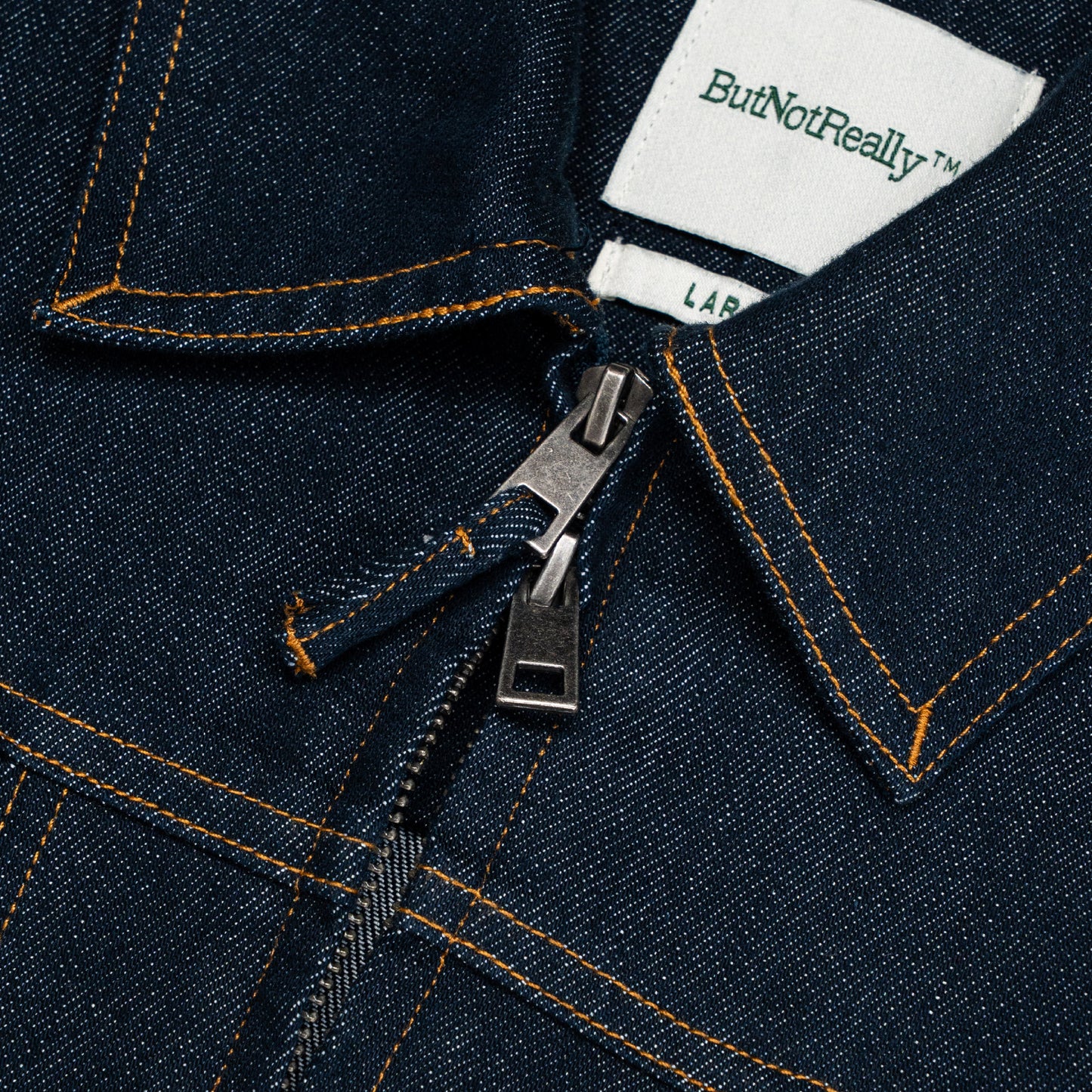 Dual-Zip Denim Cropped Fit Shirt