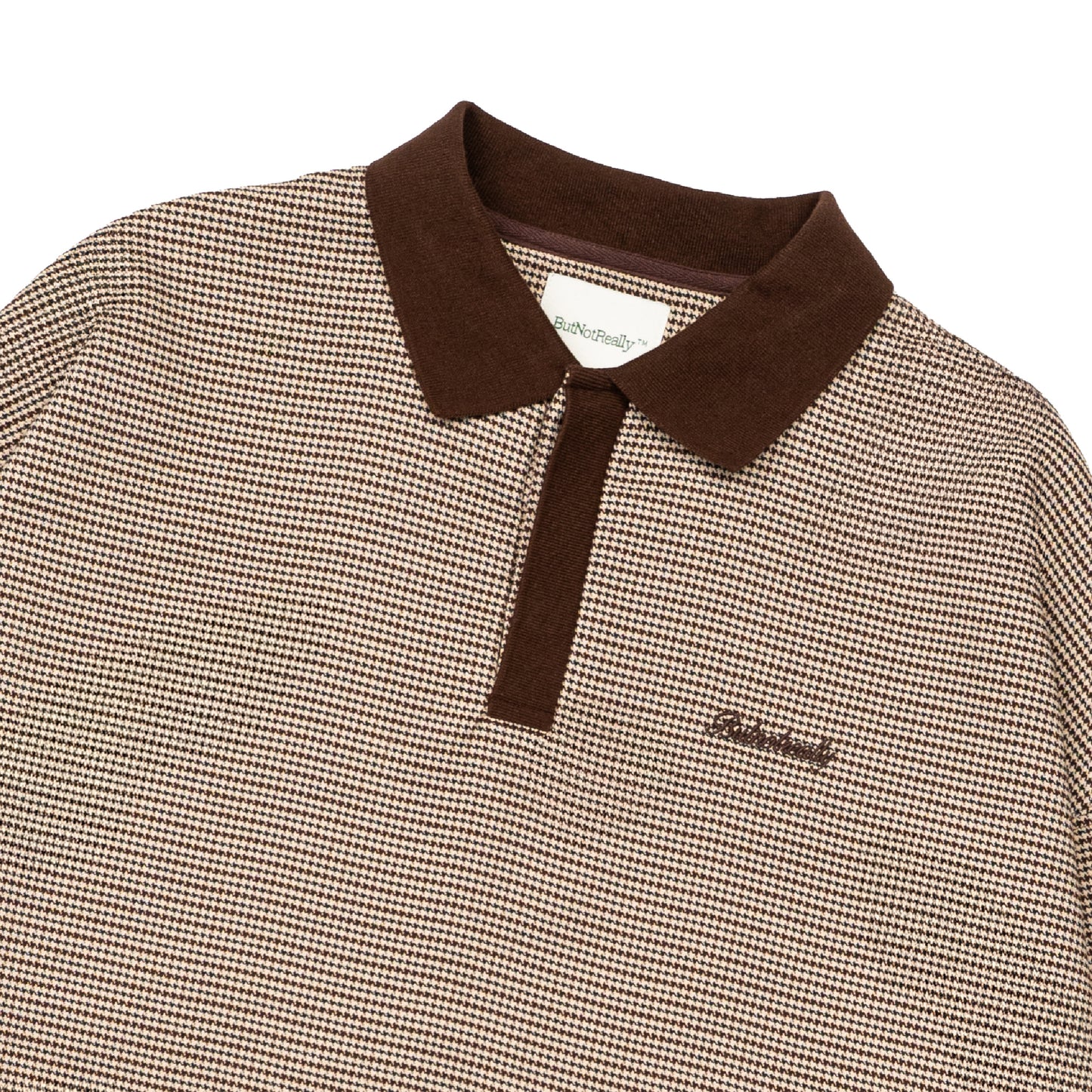 Graphic Houndstooth Long Sleeve Tee