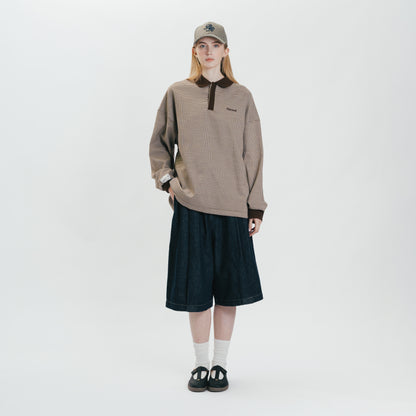 Graphic Houndstooth Long Sleeve Tee