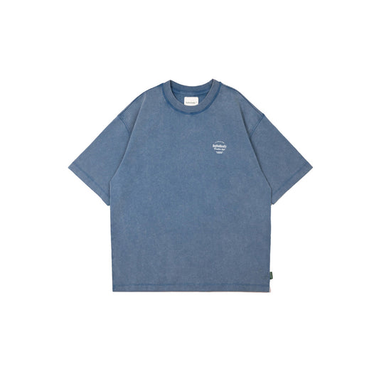 Stone-Washed Graphic Cotton Oversized Tee