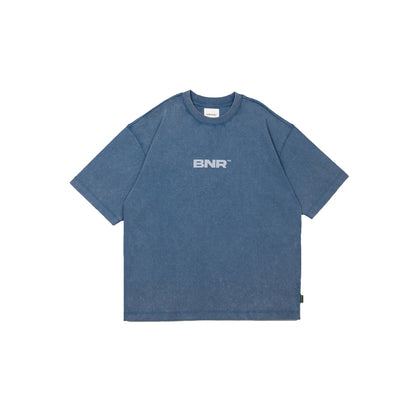 Stone-Washed Graphic Cotton Oversized Tee