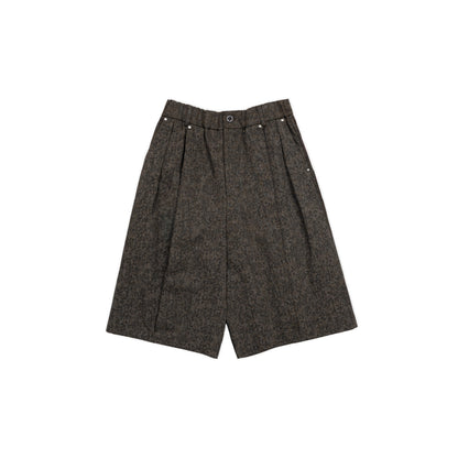Printed Cotton Wide Fit Pleated Half Pants
