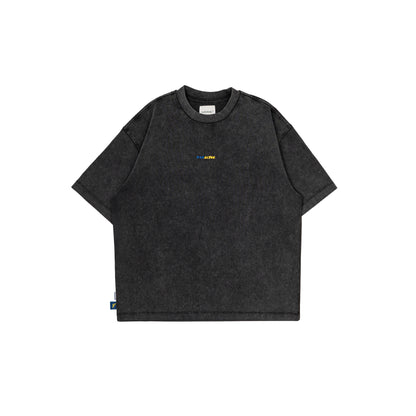 Stone-Washed Graphic Cotton Oversized Tee