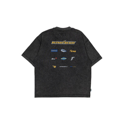 Stone-Washed Graphic Cotton Oversized Tee
