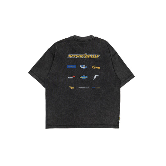 Stone-Washed Graphic Cotton Oversized Tee