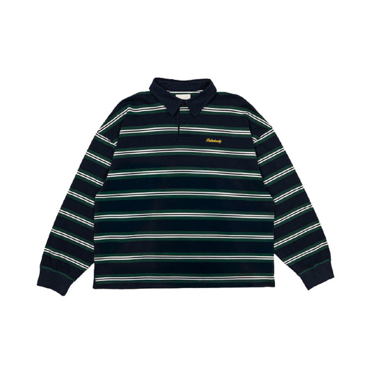 Stripes Cotton Long Sleeve Polo Tee