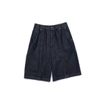 Core Denim Wide Pleated Half Pants