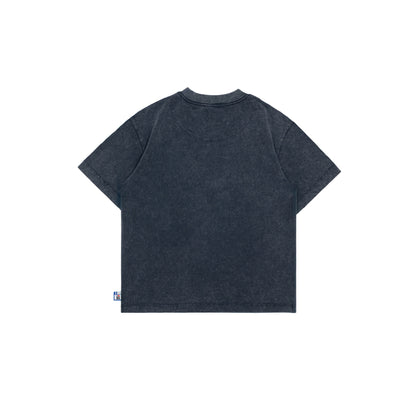 Stone-Washed Graphic Cotton Cropped Tee