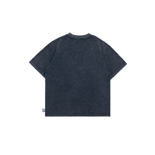Stone-Washed Graphic Cotton Cropped Tee
