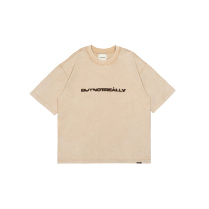 Stone-Washed Graphic Cotton  Oversized Tee