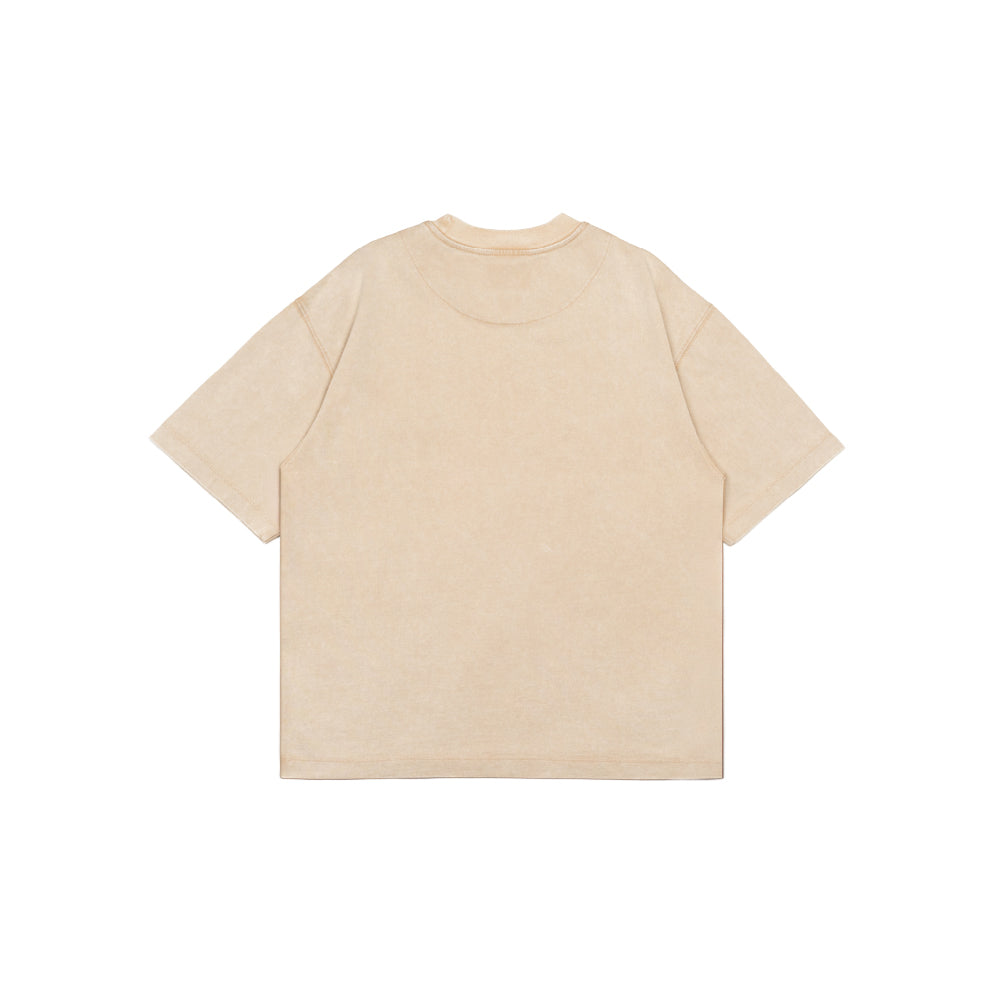 Stone-Washed Graphic Cotton  Oversized Tee