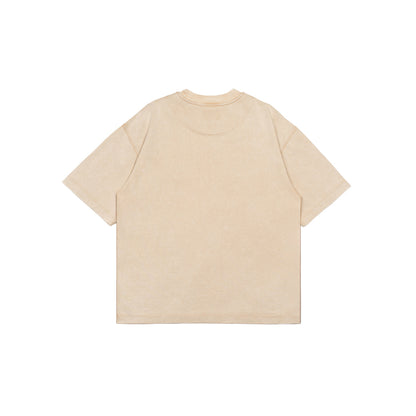 Stone-Washed Graphic Cotton  Oversized Tee