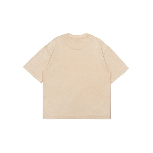 Stone-Washed Graphic Cotton  Oversized Tee