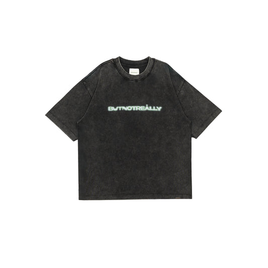 Stone-Washed Graphic Cotton  Oversized Tee