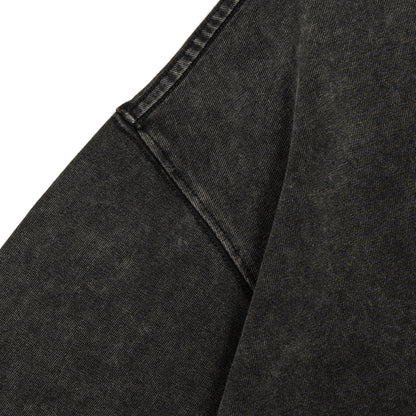 Stone-Washed Graphic Cotton  Oversized Tee