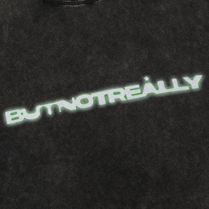 Stone-Washed Graphic Cotton  Oversized Tee