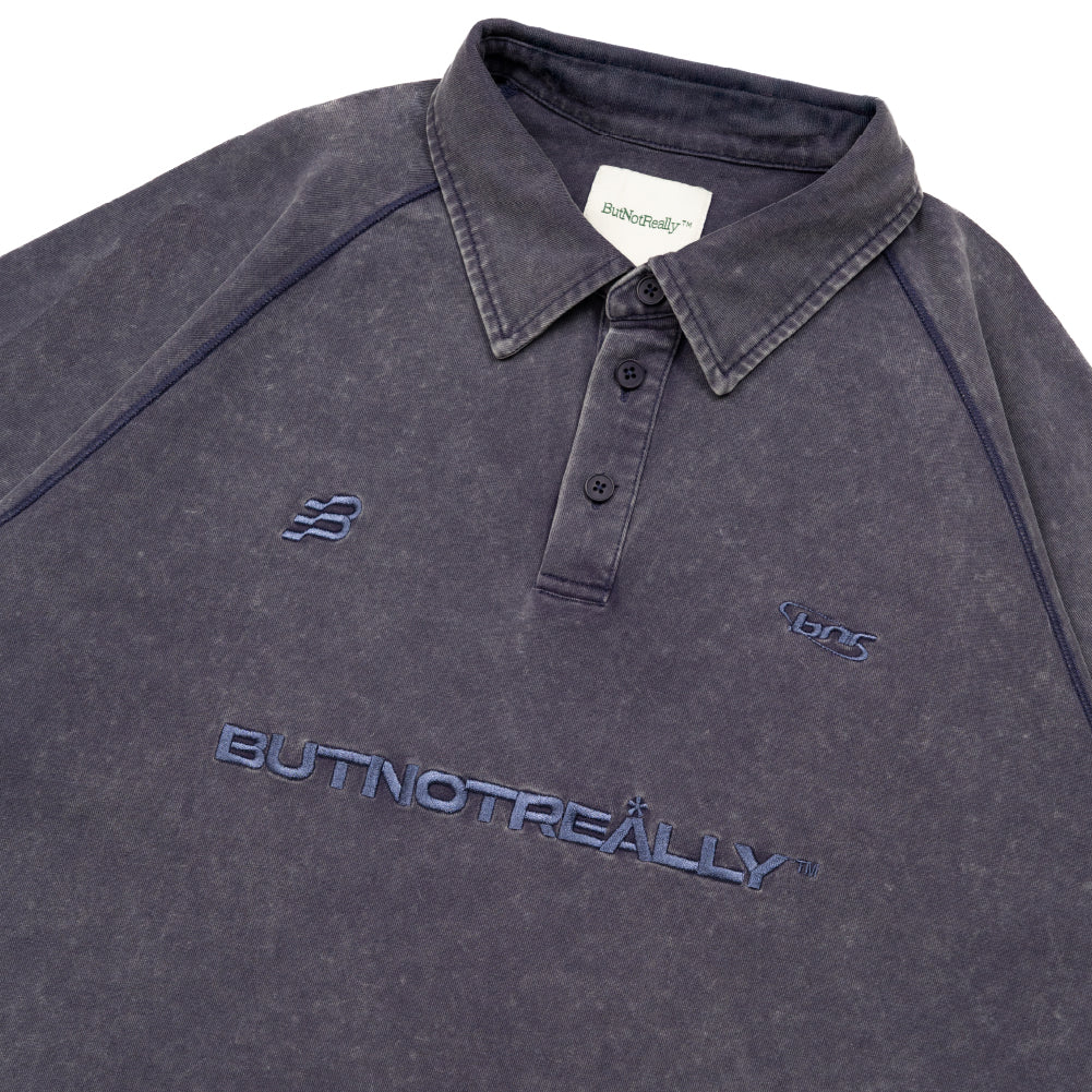 Stone-Washed Cotton Oversized Polo Tee
