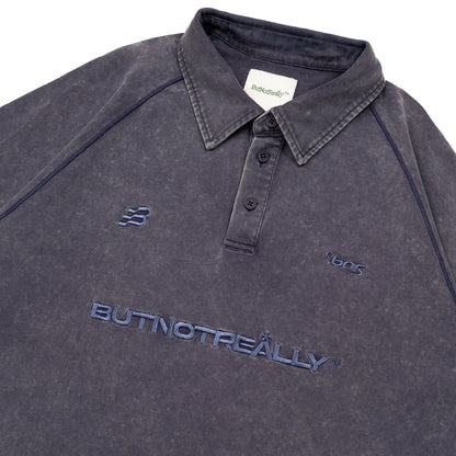 Stone-Washed Cotton Oversized Polo Tee
