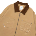 Graphic Cotton Boxy Cropped Jacket