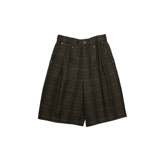 Cotton Wide Fit Pleated Half Pants