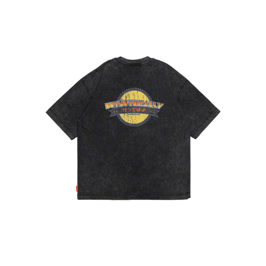 Stone-Washed Graphic Oversized Tee