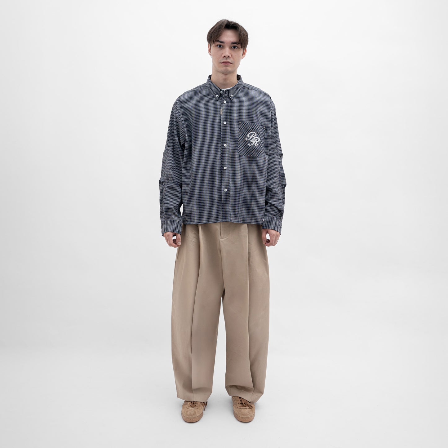 Graphic Cotton Long Sleeves Cropped Shirt