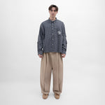 Graphic Cotton Long Sleeves Cropped Shirt