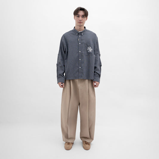 Graphic Cotton Long Sleeves Cropped Shirt