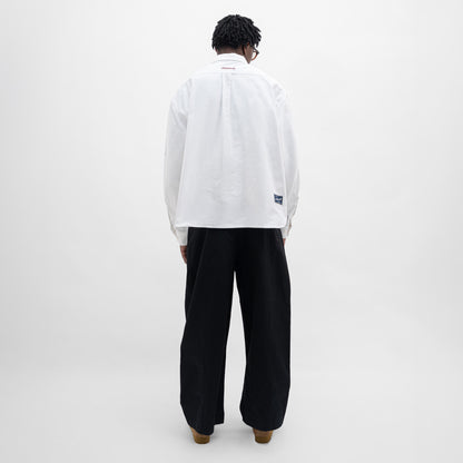 Graphic Cotton Long Sleeves Cropped Shirt