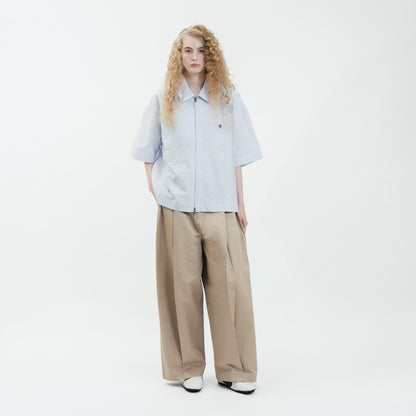 Dual-Zip Oxford Cropped Fit Shirt